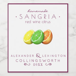 Sangria Red Wijn Etiket