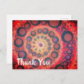 Sangria Rode Fractale Spiraal Bedankt Briefkaart (Voorkant / Achterkant)