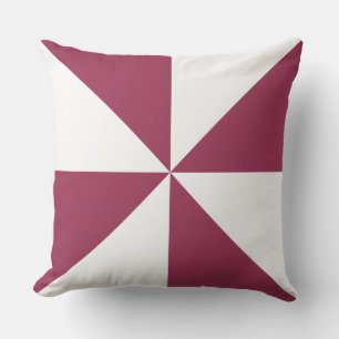 Sangria Roze en Witte Pinwheel Kussen
