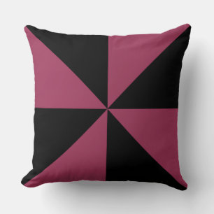 Sangria Roze en Zwarte Pinwheel Kussen