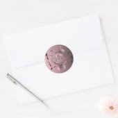 Sangria roze vlinder "Gelukkige Verjaardag!" Ronde Sticker (Envelop)