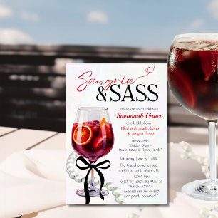 Sangria & Sass Bruidsfeest Parels en strikje Kaart