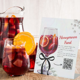 Sangria & Sass Honeymoon Fund Reclamebord Met Voetstuk