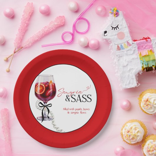 Sangria & Sass Papieren Bordje (Feest)