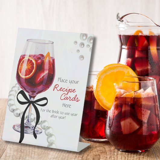 Sangria & Sass "Recept Kaarten hier Reclamebord Met Voetstuk