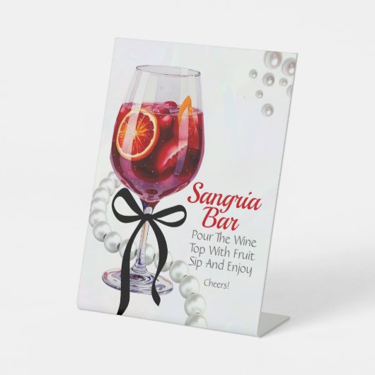 Sangria & Sass Sangria Bar Reclamebord Met Voetstuk (Voorkant)
