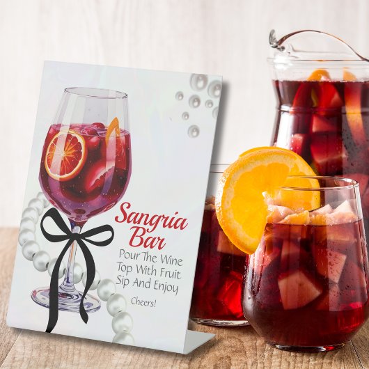 Sangria & Sass Sangria Bar Reclamebord Met Voetstuk