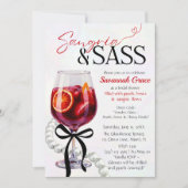 Sangria & Sass Vrijgezellenfeest Parels en boog Kaart (Voorkant)