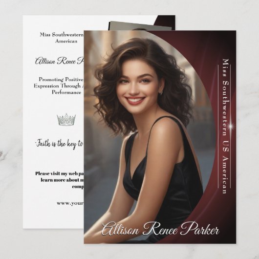 Sangria Shine Autograph Kaart voor Pageants (Voorkant / Achterkant)