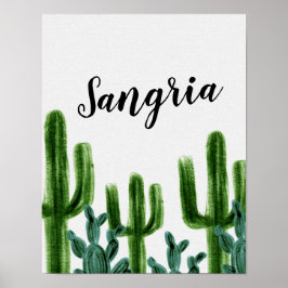 Sangria Signage van de Mexicaanse Cactus Party Poster