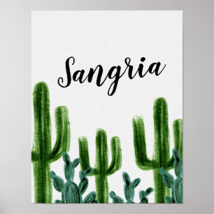 Sangria Signage van de Mexicaanse Cactus Party Poster