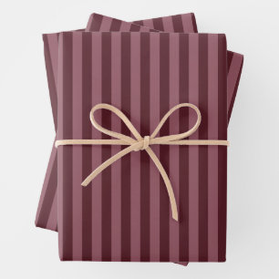 Sangria & Smyrna Paarse Strepen Inpakpapier Vel