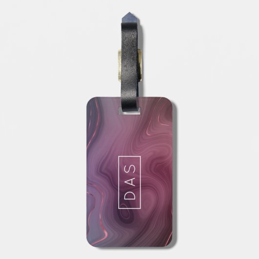 Sangria Strata | Moody Pink Dusky Paarse Custom Bagagelabel (Achterkant verticaal)