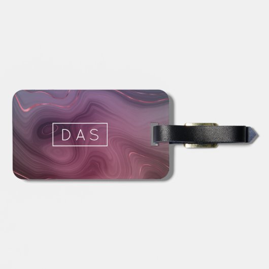 Sangria Strata | Moody Pink Dusky Paarse Custom Bagagelabel (Achterkant horizontaal)