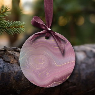 Sangria Strata   Moody Pink Dusky Paarse Custom Keramisch Ornament