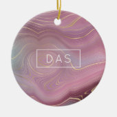 Sangria Strata | Moody Pink Dusky Paarse Custom Keramisch Ornament (Voorkant)