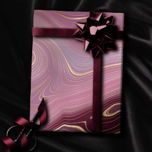 Sangria Strata   Moody roze en Paarse Luxe Agate Cadeaupapier