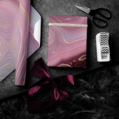 Sangria Strata | Moody roze en Paarse Luxe Agate Cadeaupapier