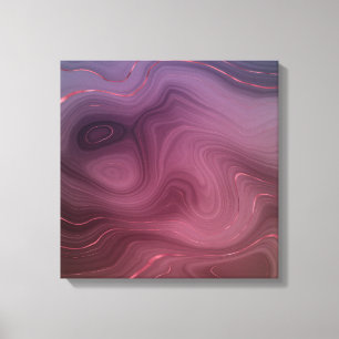 Sangria Strata   Moody roze en Paarse Luxe Agate Canvas Afdruk