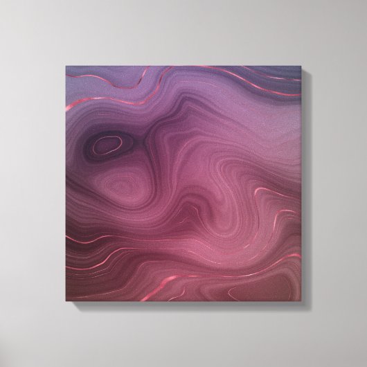 Sangria Strata | Moody roze en Paarse Luxe Agate Canvas Afdruk (Voorkant)