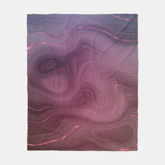 Sangria Strata | Moody roze en Paarse Luxe Agate Fleece Deken (Voorkant)