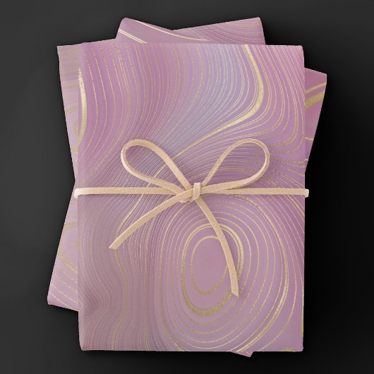 Sangria Strata | Moody roze en Paarse Luxe Agate Inpakpapier Vel