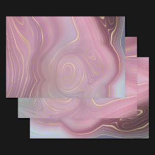 Sangria Strata   Moody roze en Paarse Luxe Agate Inpakpapier Vel