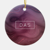 Sangria Strata | Moody roze en Paarse Luxe Agate Keramisch Ornament (Voorkant)