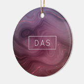 Sangria Strata | Moody roze en Paarse Luxe Agate Keramisch Ornament (Links)