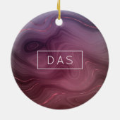 Sangria Strata | Moody roze en Paarse Luxe Agate Keramisch Ornament (Achterkant)