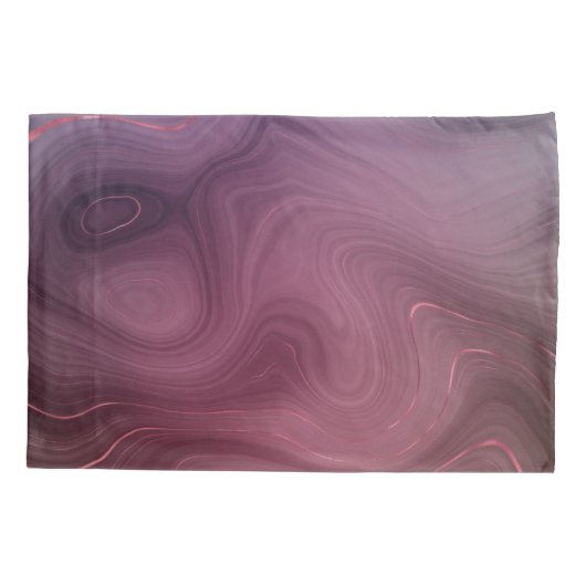 Sangria Strata | Moody roze en Paarse Luxe Agate Kussensloop (Achterkant)