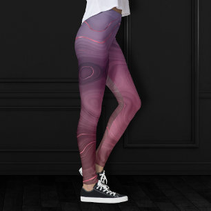 Sangria Strata   Moody roze en Paarse Luxe Agate Leggings
