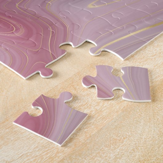 Sangria Strata | Moody roze en Paarse Luxe Agate Legpuzzel (Zijkant)