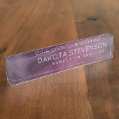 Sangria Strata | Moody roze en Paarse Luxe Agate Naambordje (Zijkant)