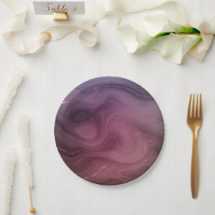 Sangria Strata   Moody roze en Paarse Luxe Agate Papieren Bordje