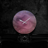 Sangria Strata | Moody roze en Paarse Luxe Agate Ronde Klok