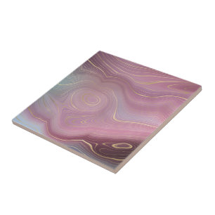 Sangria Strata   Moody roze en Paarse Luxe Agate Tegeltje
