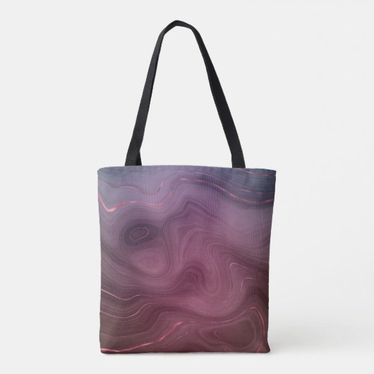 Sangria Strata | Moody roze en Paarse Luxe Agate Tote Bag (Achterkant)