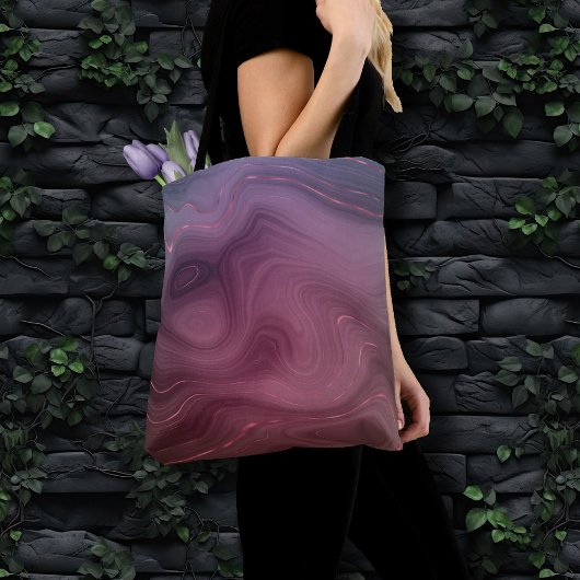 Sangria Strata | Moody roze en Paarse Luxe Agate Tote Bag