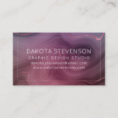 Sangria Strata | Moody roze en Paarse Luxe Agate Visitekaartje (Achterkant)