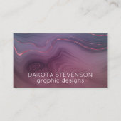 Sangria Strata | Moody roze en Paarse Luxe Agate Visitekaartje (Voorkant)