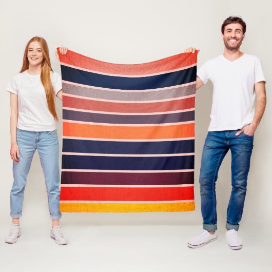 Sangria Striped Fleece Deken (In situ)