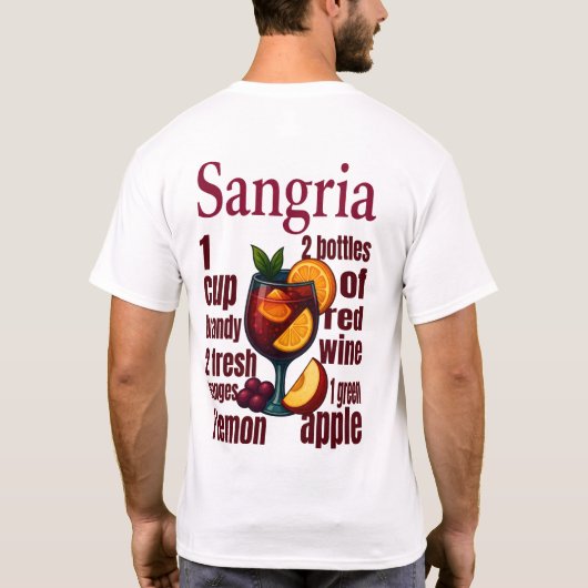 Sangria T-Shirt – Fruity Wine Cocktail (Achterkant)