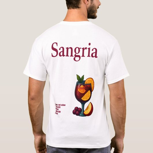 Sangria T-Shirt – Fruity Wine Cocktail (Achterkant)