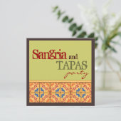 Sangria & Tapas Party! Happy Fiesta-uitnodiging Kaart (Staand voorkant)