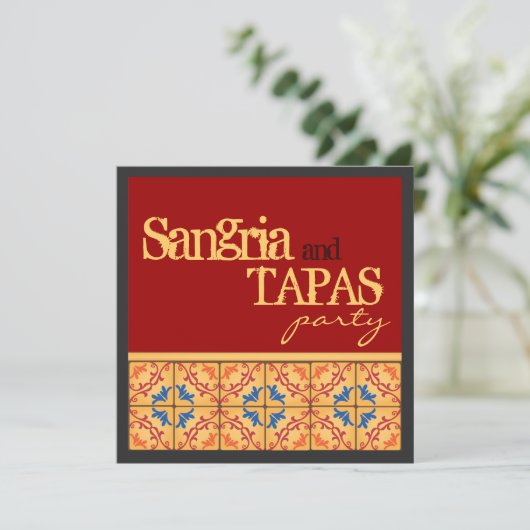 Sangria & Tapas Party! Happy Fiesta-uitnodiging Kaart (Staand voorkant)
