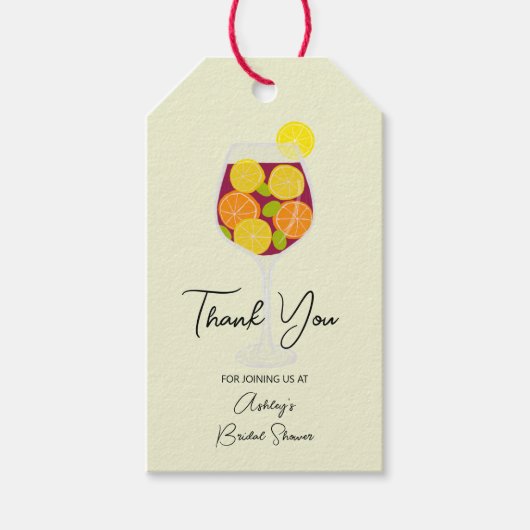 Sangria & Tapas Spaans Cocktail Vrijgezellenfeest Cadeaulabel (Voorkant)