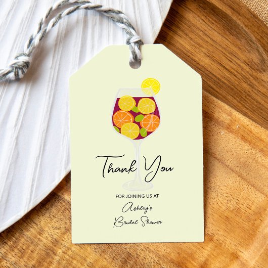 Sangria & Tapas Spaans Cocktail Vrijgezellenfeest Cadeaulabel