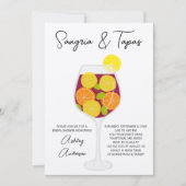 Sangria & Tapas Spaans Cocktail Vrijgezellenfeest Kaart (Voorkant)