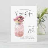 Sangria & Tapas Summer Cocktail Party Bright Pink Kaart (Staand voorkant)